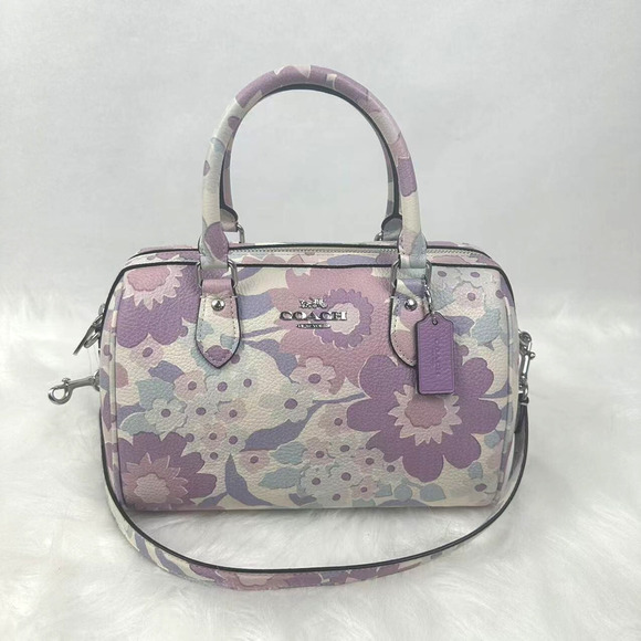 COACH Rowan Satchel Crossbody Bag Floral Print In leather/Ivory Multi CBG82 NWT - Picture 1 of 11